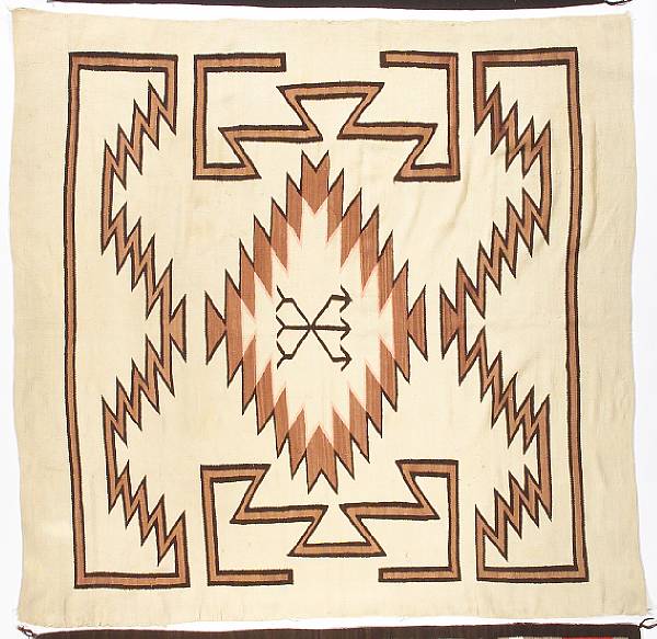 Appraisal: Property of various owners The unusual square rug softly woven