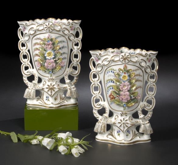 Appraisal: Good Pair of Christian Fischer Pirkenhammer Porcelain Garniture Vases -