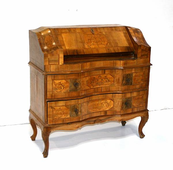 Appraisal: An Italian Baroque style inlaid walnutdesk late th early th