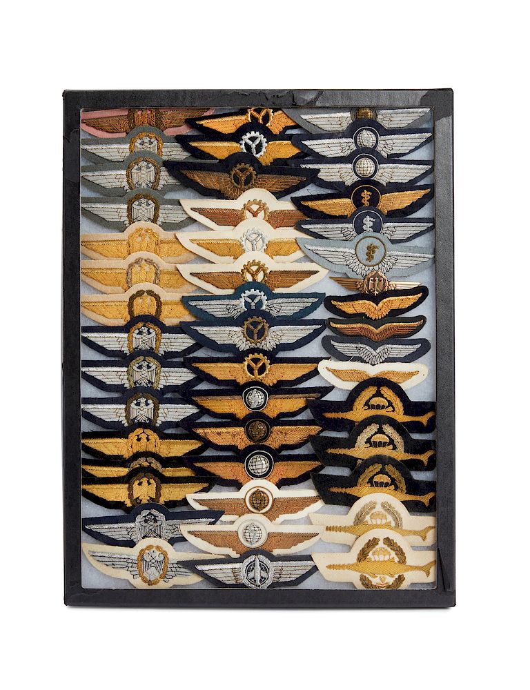 Appraisal: Collection of Pairs of Bullion Embroidered German Post-WWII Wings Collection