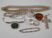 Appraisal: Nine items of jewellery untested including a necklace marked and