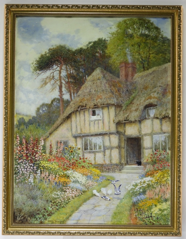 Appraisal: ARTHUR CLAUDE STRACHAN COTTAGE GARDEN WC PAINTING UNITED KINGDOM -