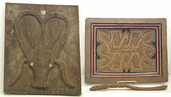 Appraisal: Three ethnographic items a Toradja-style door a British Guiana tray