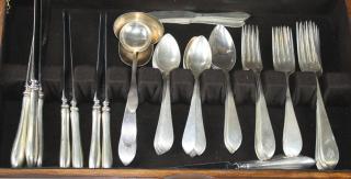 Appraisal: pcs Black Starr Frost sterling flatware set monogrammed RBM troy