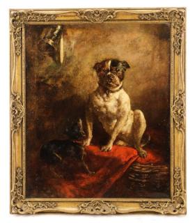 Appraisal: Philip Stretton The Master's Pups Oil Philip Eustace Stretton British