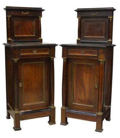 Appraisal: lot of French Empire style mahogany bedside cabinets late th