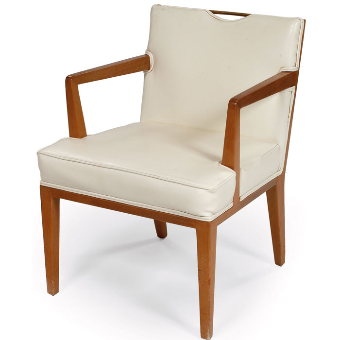 Appraisal: Edward Wormley armchair by Dunbar mahogany frame and armrests handhold