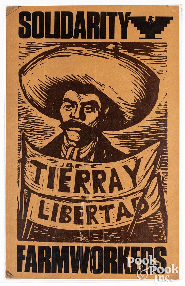 Appraisal: Solidarity Farmworkers Tierra Y Libertad poster Solidarity Farmworkers Tierra Y