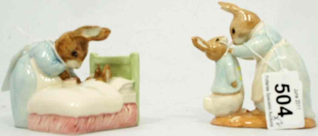 Appraisal: Royal Albert Beatrix Potter Figures Peter in Bed and Mrs