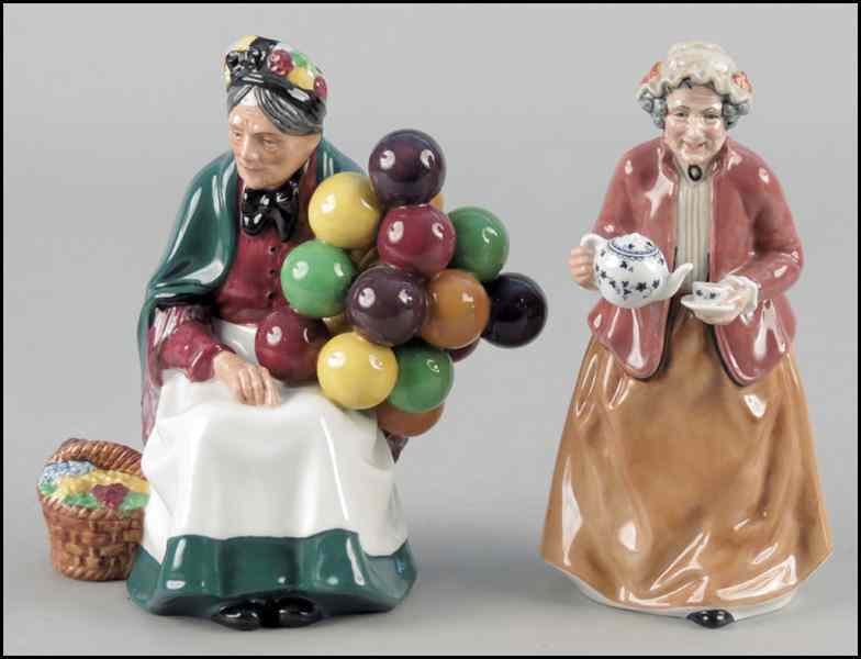 Appraisal: TWO ROYAL DOULTON PORCELAIN FIGURES Comprised of The Old Balloon