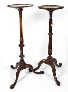 Appraisal: lot of George III mahogany candlestands circa each having a