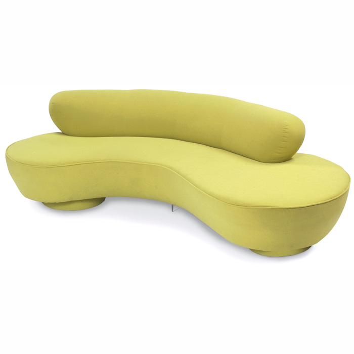 Appraisal: Vladimir Kagan sofa by Directional biomorphic form supported by two