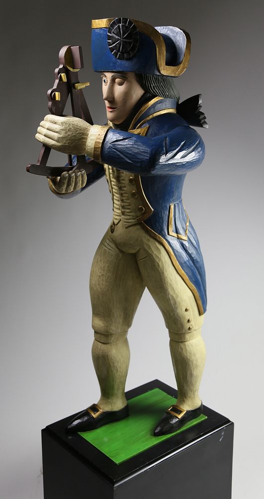 Appraisal: Folk Art Carved Figure of Admiral Lord Nelson Holding an