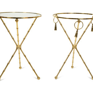 Appraisal: A Near Pair of Hollywood Regency Style Gilt Metal Faux-Bamboo