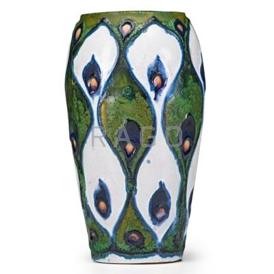 Appraisal: FREDERICK H RHEAD AREQUIPA Fine and rare vase squeezebag-decorated with