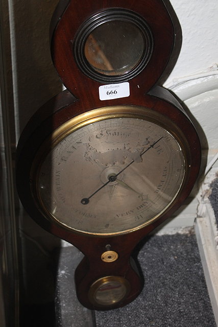 Appraisal: A GEORGIAN MAHOGANY WHEEL BAROMETER by Swordell of London