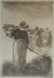 Appraisal: Camille Pissarro etching Camille Pissarro French - - ''La Faneuse''