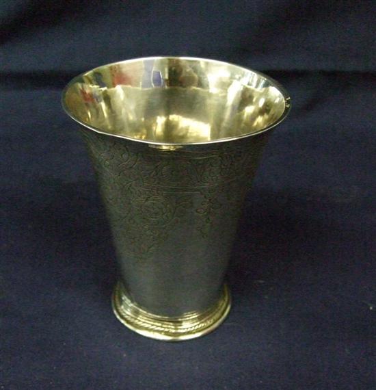 Appraisal: Swedish silver flared cylindrical beaker with rope twist base and