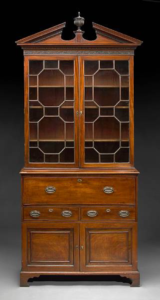 Appraisal: A George III mahogany secretary bookcase fourth quarter th century