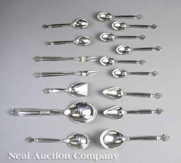 Appraisal: A Group of Georg Jensen Sterling Silver Flatware in the