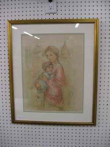 Appraisal: Edna Hibel Lithograph Mother Child of edition pencil inscription signed