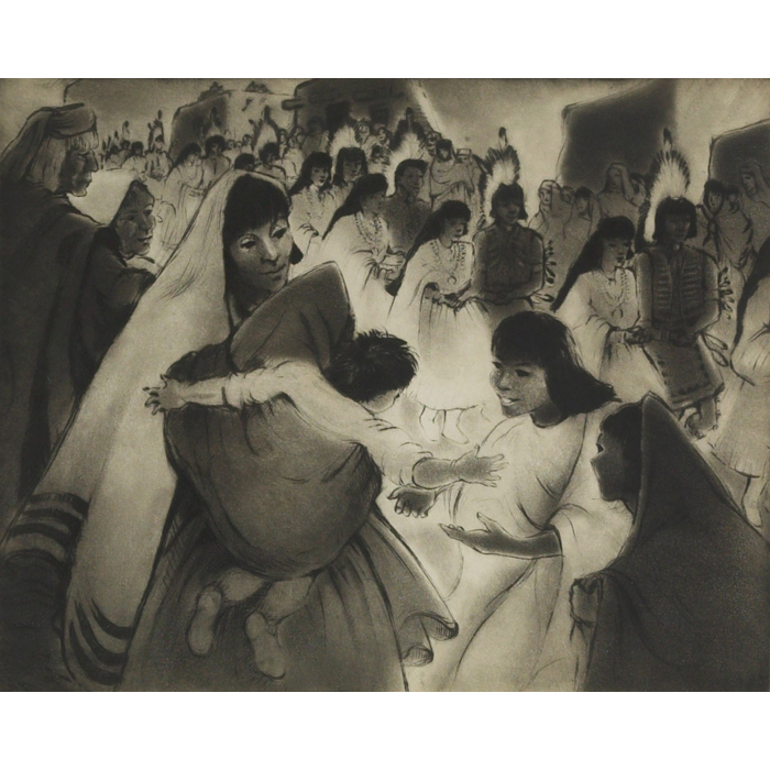 Appraisal: Gene Kloss American - Dance at Domingo c etching x