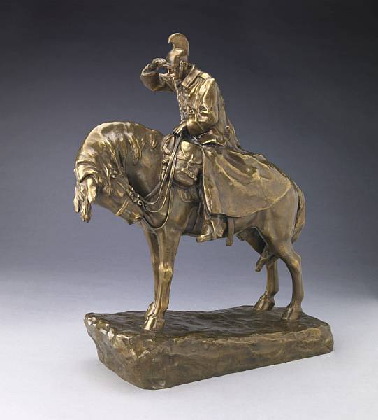 Appraisal: An Austrian bronze figure of a soldier on horseback cast