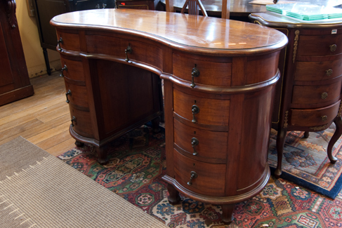 Appraisal: PERIOD BLACKWOOD KIDNEY SHAPED LADIES WRITING DESK