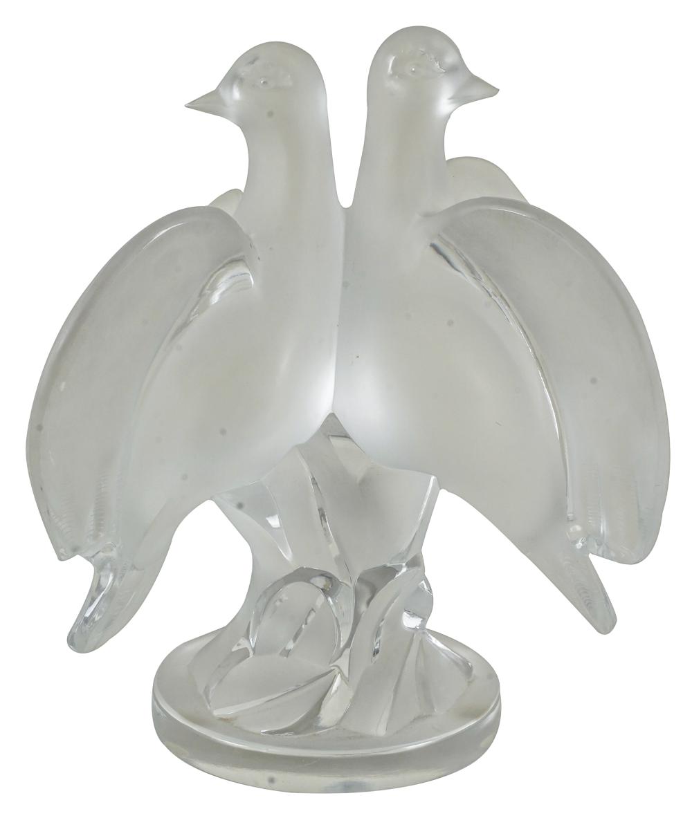 Appraisal: LALIQUE DOVE GROUPsigned Lalique France inches high Condition