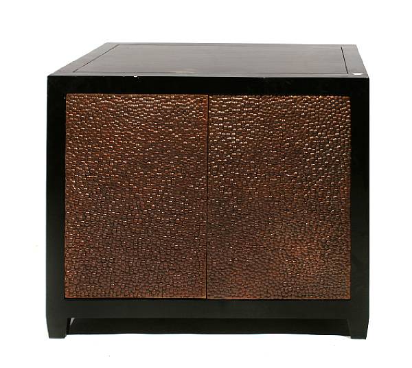 Appraisal: A Robert Kuo Toad Skin cabinet from McGuire Furniture Co