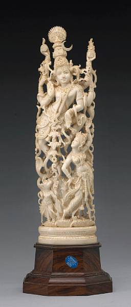 Appraisal: An East Indian ivory figural carving Finely carved and incised