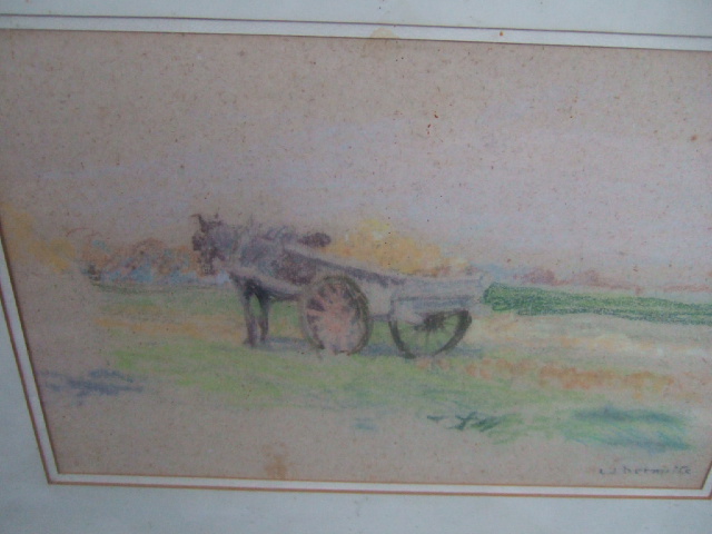 Appraisal: Leon-Augustin L'Hermitte - Cheval et Charette pastel signed cm x