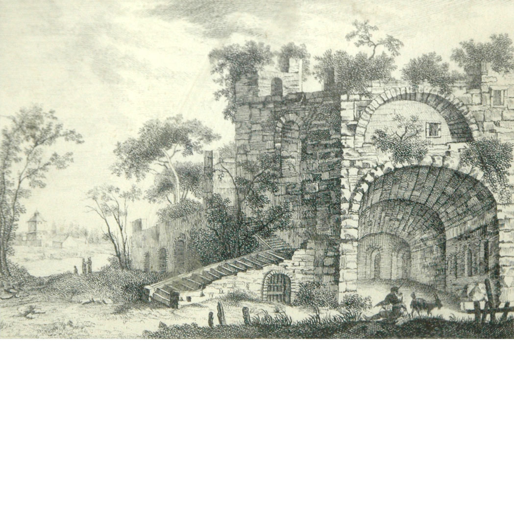 Appraisal: Gabriel Perelle French - Castle in Ruins Black ink on