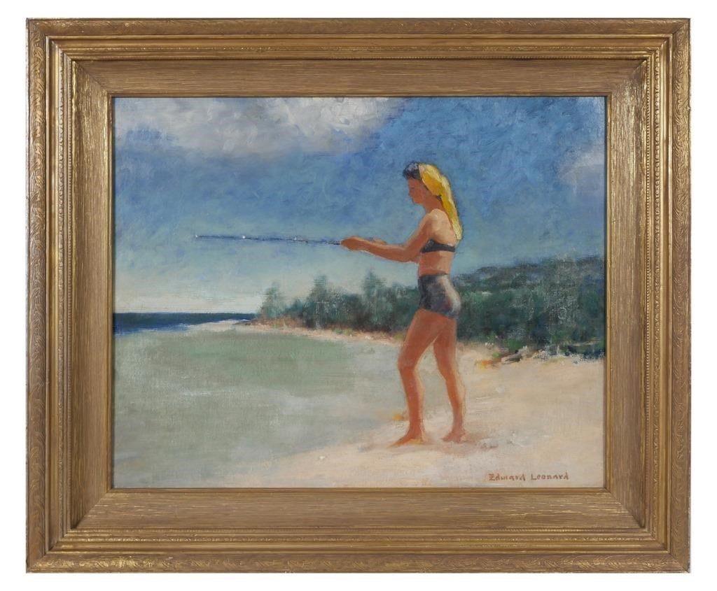 Appraisal: Oil on board painting of Edward Leonard New York Florida