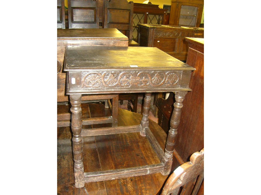 Appraisal: A th century oak occasional table of rectangular form with