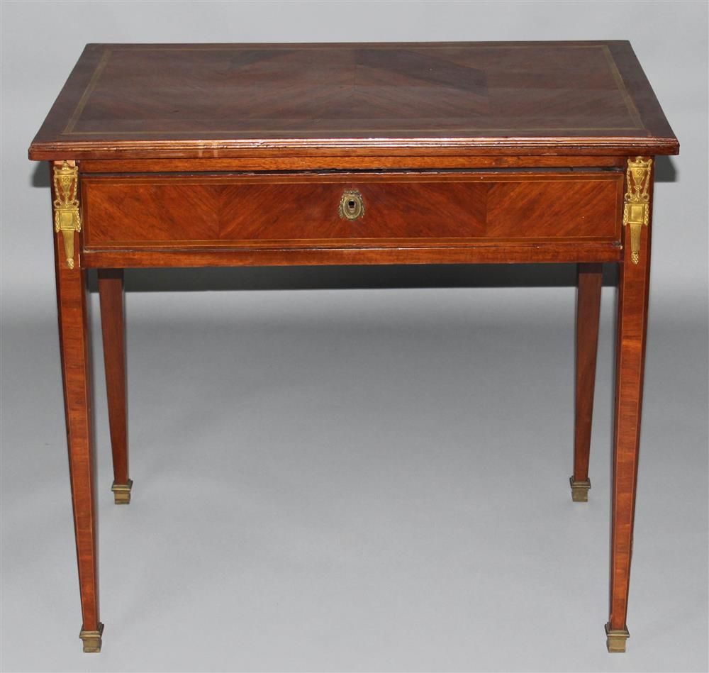 Appraisal: LOUIS XVI STYLE BRASS MOUNTED KINGWOOD WRITING DESK with twin