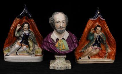 Appraisal: TWO STAFFORDSHIRE POTTERY FIGURES OF DAVID GARRICK AS RICHARD III