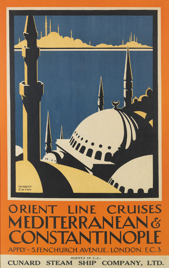 Appraisal: HERBERT GWYNN DATES UNKNOWN ORIENT LINE CRUISES MEDITERRANEAN CONSTANTINOPLE x