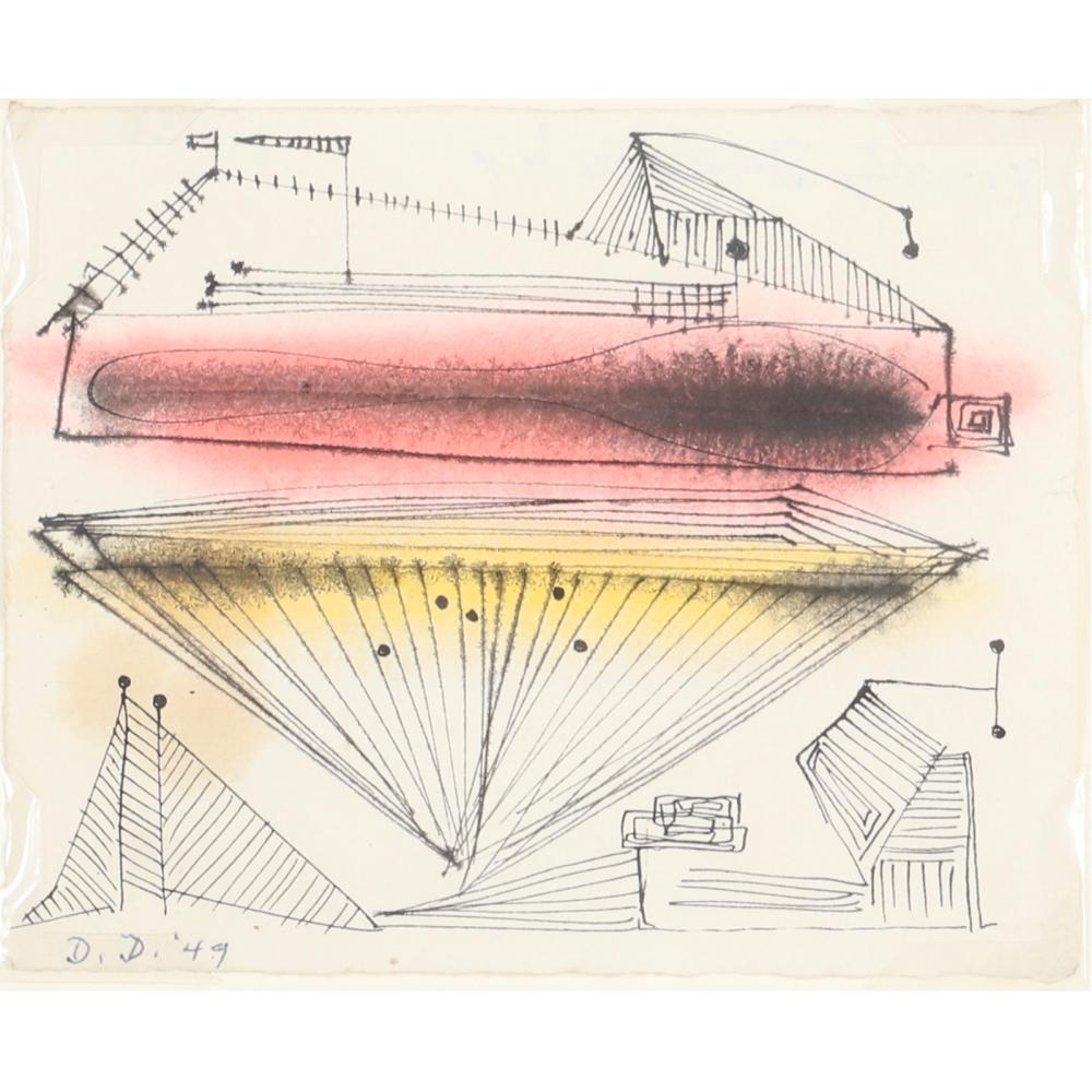 Appraisal: DOROTHY DEHNER AMERICAN - UNTITLED NICKEL DRAWING SERIES WATERCOLOR PEN