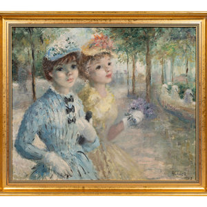 Appraisal: Cherry Jeffe Huldah American - Two Women in a Park