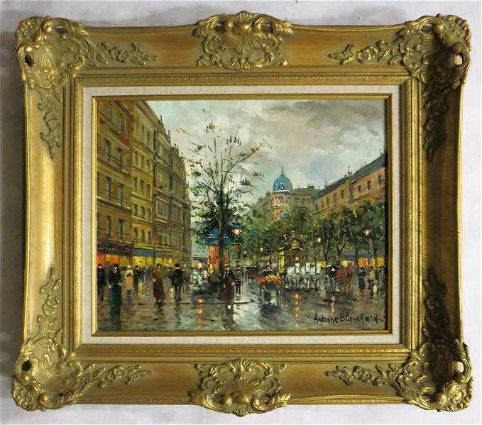 Appraisal: AFTER ANTOINE BLANCHARD OIL ON CANVAS French - Paris street