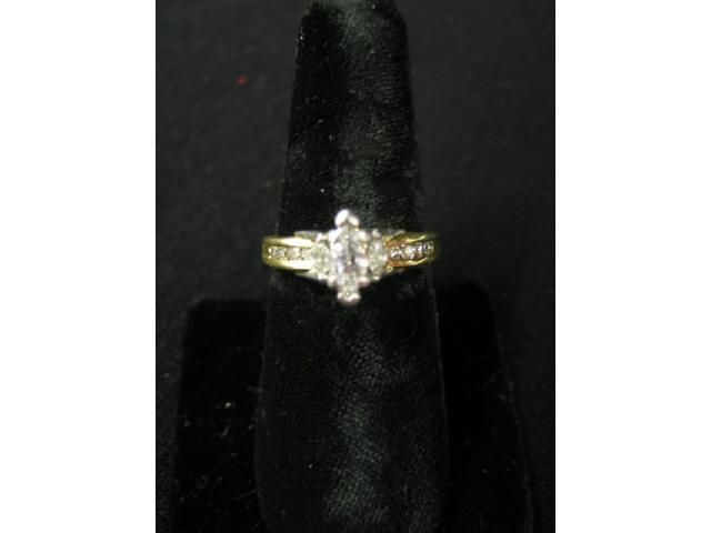 Appraisal: Diamond Ring marquis diamond with diamonds on each side total