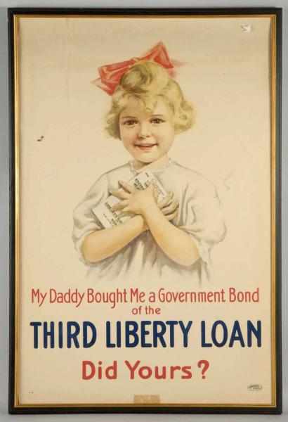 Appraisal: Paper Third Liberty Loan Advertising Poster Description Nice image of