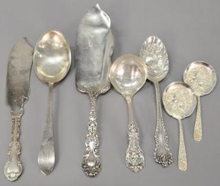 Appraisal: Group of seven sterling silver serving pieces to include Gorham