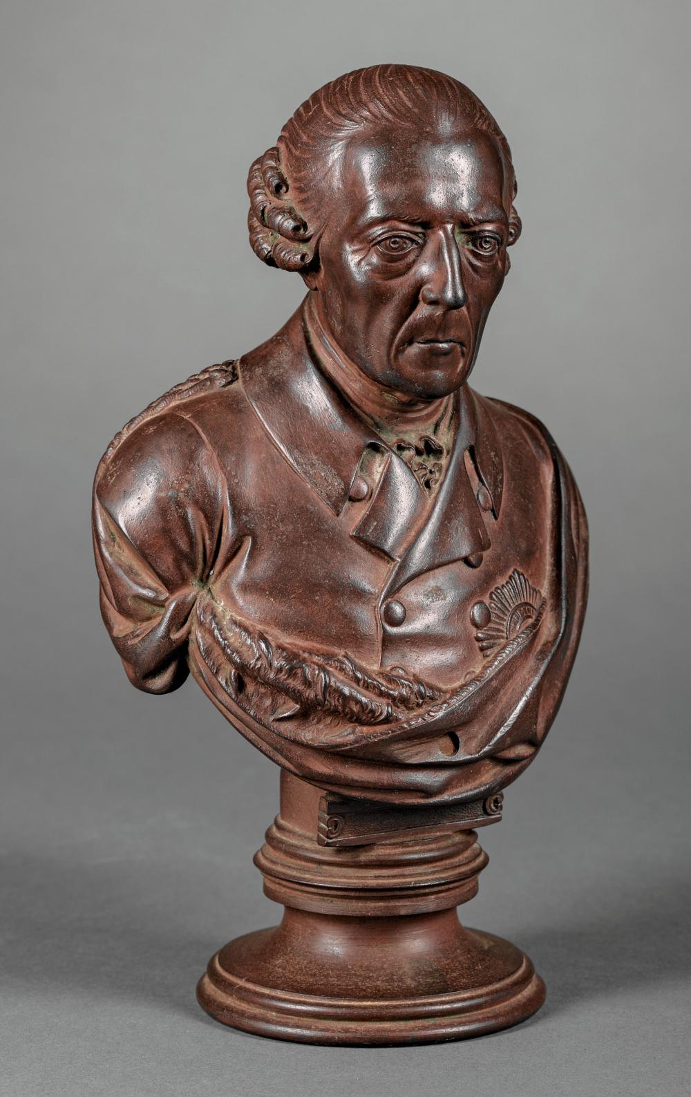 Appraisal: Patinated Metal Bust of Frederick the Great of Prussia h