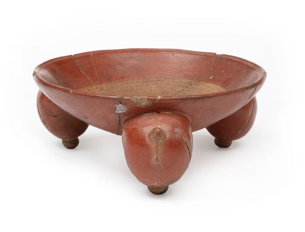 Appraisal: Pre-Columbian Tripod Bowl well with incised bands and slashes tapering