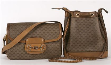 Appraisal: Gucci purse s Signature small GG logo pattern coated canvas