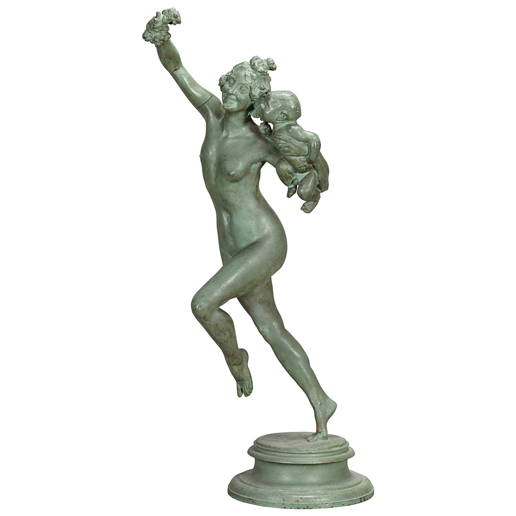 Appraisal: Frederick William MacMonnies American - Bacchante with Infant Faun Signed