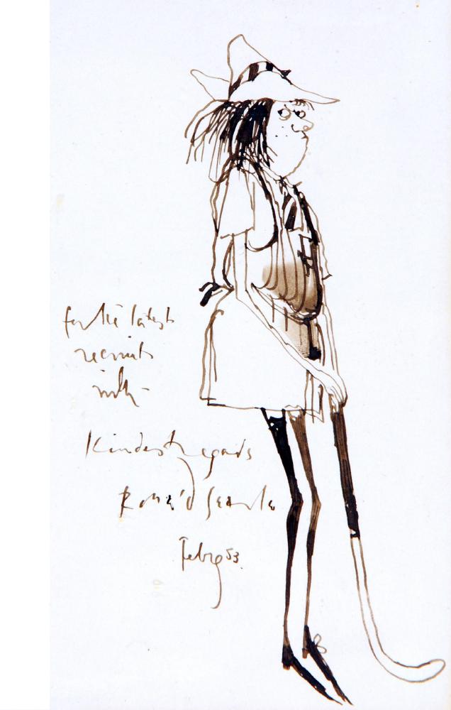 Appraisal: ST TRINIAN'S - RONALD SEARLE Framed letter and ephemera by