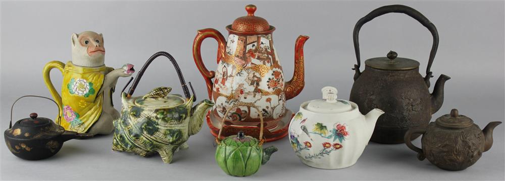 Appraisal: COLLECTION OF EIGHT ASSORTED JAPANESE TEAPOTS TH TH C including